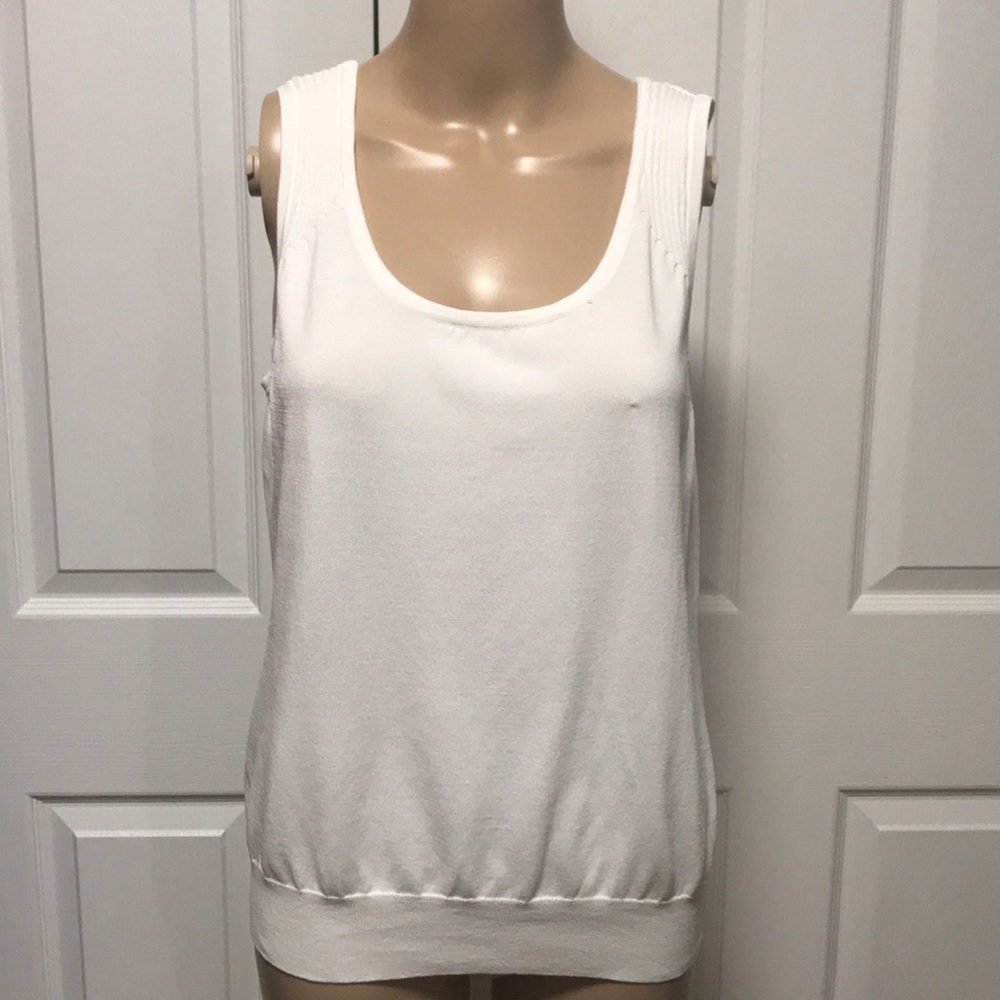 White Premise sweater Tank Top XL ribbed shoulders